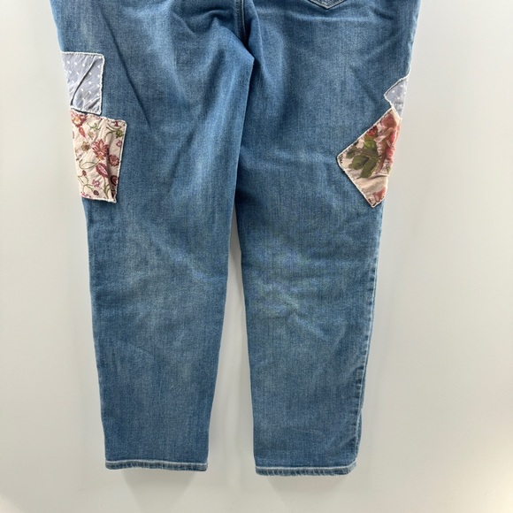 Chico’s Medium Wash Patchwork Jeans Size L - Picture 7 of 12